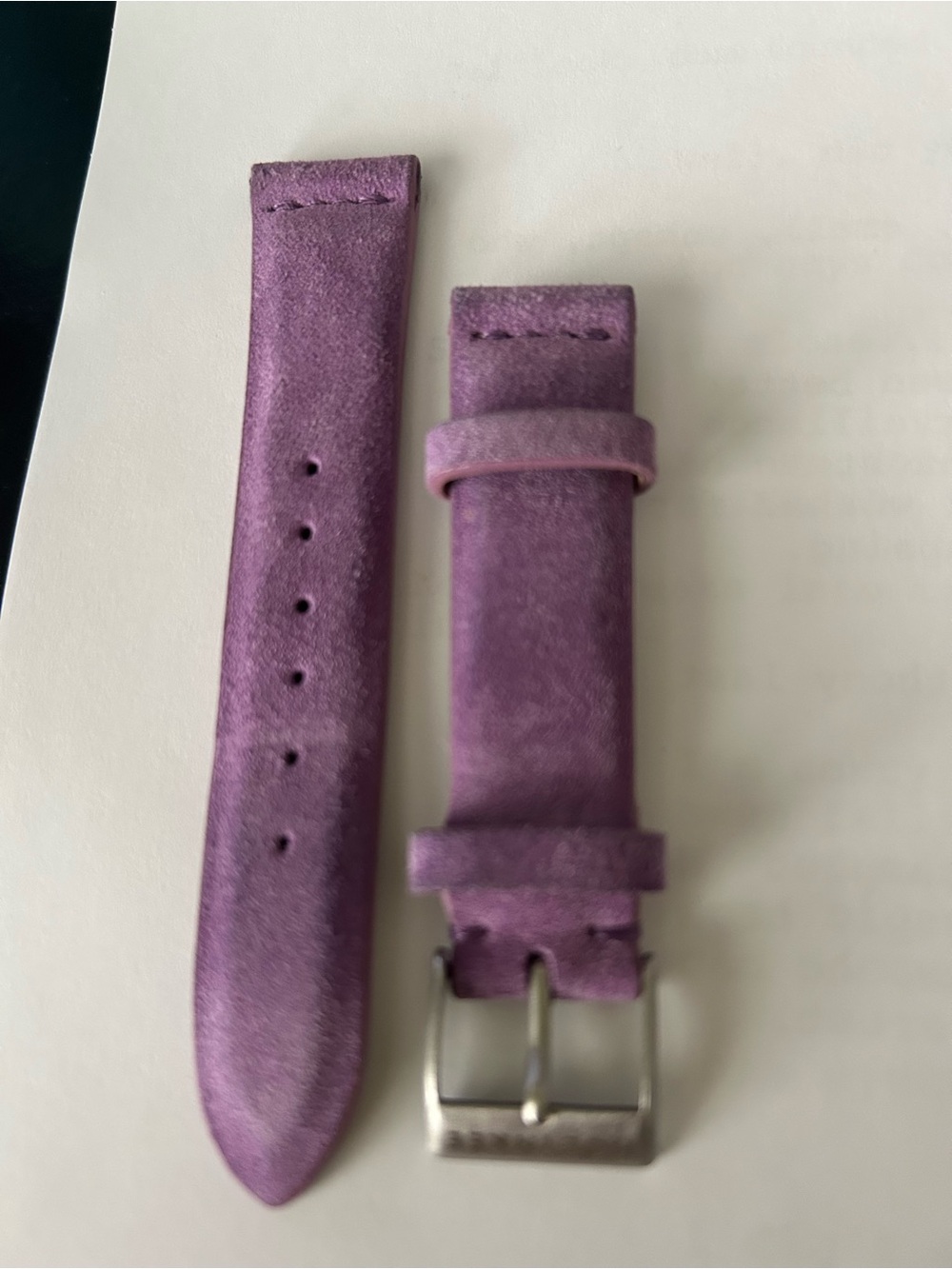 Hodinkee suede lavender watchband with box.  18mm VGUC